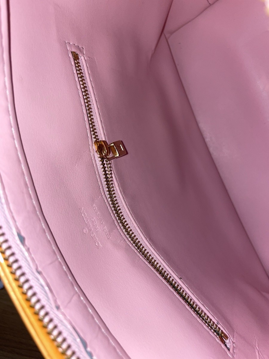 Authentic Louis Vuitton Vernis Houston Shoulder Hand Bag Yellow