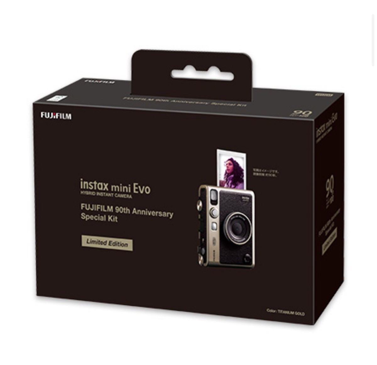 Instax mini Evo FUJIFILM 90th Anniversary Bundle Titanium Gold