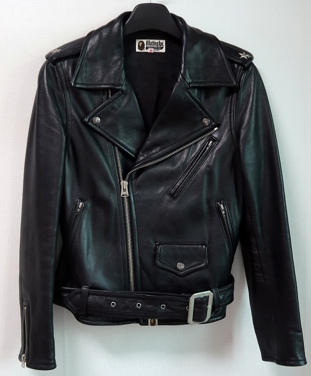 bape leather rider jacket A BATHING APE NIGO size S woman | eBay