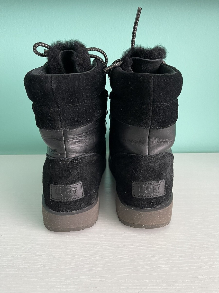 UGG Viki Leather Waterproof Snow Winter Boots Size 7.5 Run Small