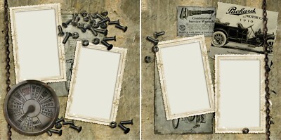 Vintage Transport - Heritage - 2 Premade Scrapbook Pages - EZ