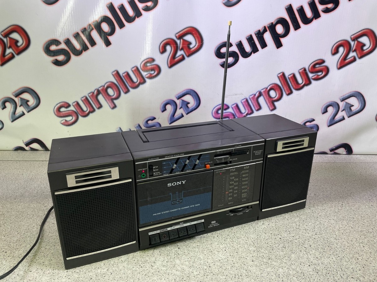 Vintage Sony CFS-3000 Detachable Speaker System Stereo Cassette