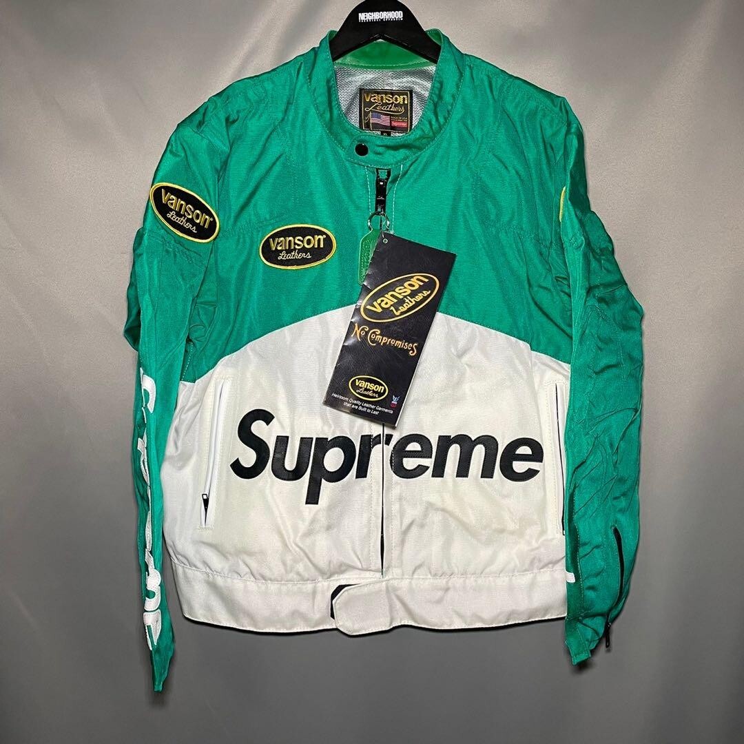 Supreme x Vanson Cordura Jacket Green Leather Size XL Men's NEW | eBay