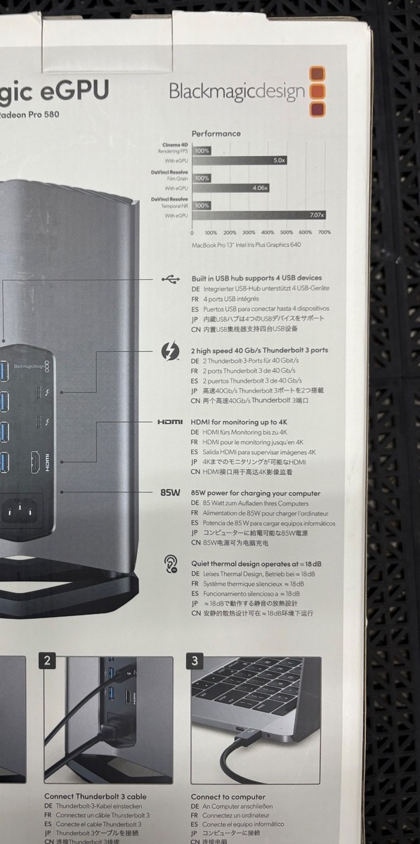 Blackmagic Design T3 RX 580 8GB GDDR5 External Graphics Processor