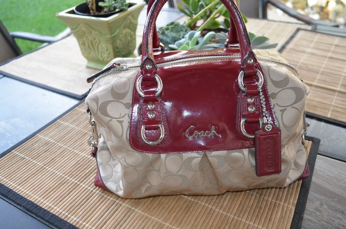 COACH ASHLEY SIGNATURE SATEEN SATCHEL PURSE (F15443) | eBay
