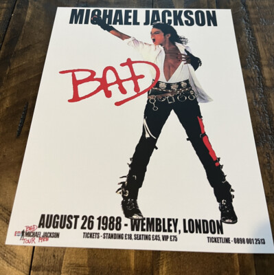 Michael Jackson Bad Poster Replica 8x10 Photo Print Concert Poster