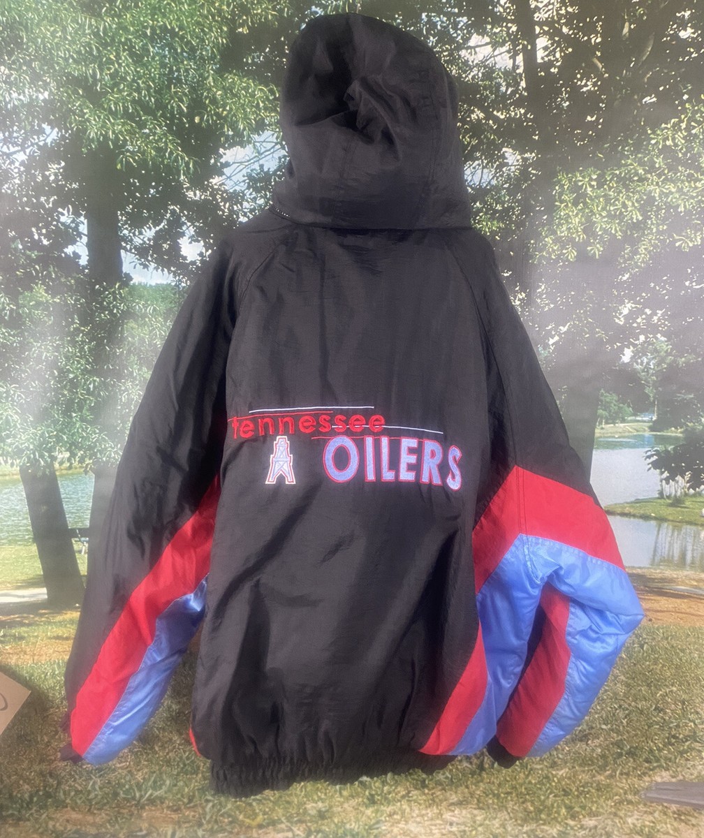 Vintage NFL Tennessee Oilers Logo 7 2XL Detachable￼ Hood Jacket