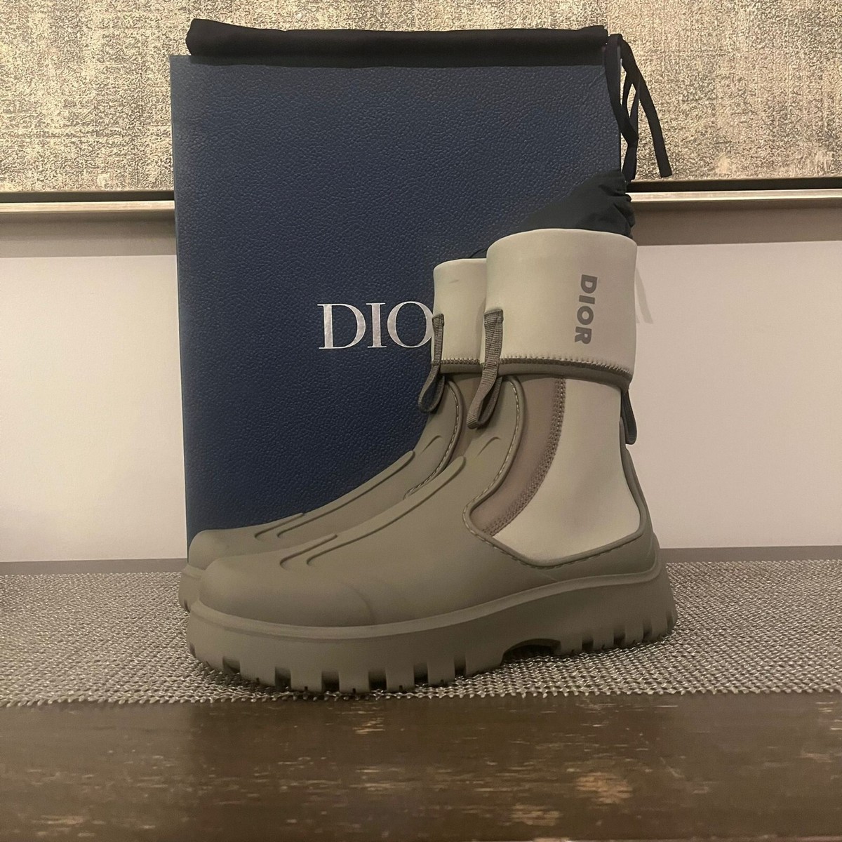 Dior , Garden Neoprene Boots in Khaki , BNIB 41 IT | eBay