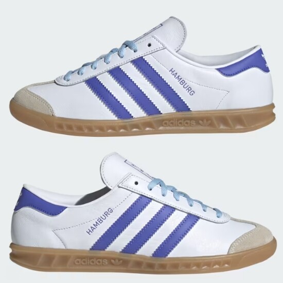 Adidas Women's Hamburg Suede 'White/Cobalt Blue' - JH8561