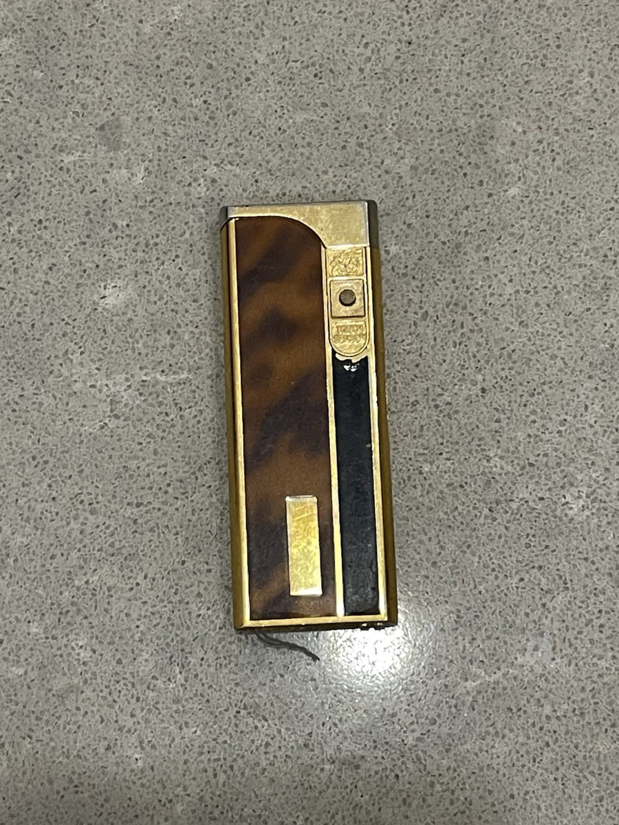 Vintage Colibri Touch Sensor Lighter. Tortoise & Gold - Read