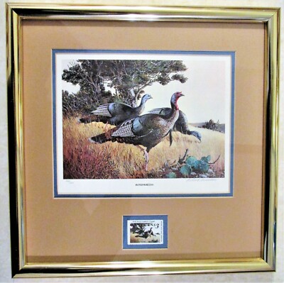 NWTF 1978 Turkey Stamp Print Intermedia by Richard Amundsen Signed