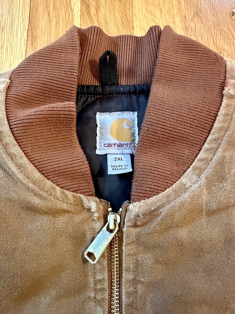 Carhartt V02 BRN Men's XXL Quilt Lined Duck Canvas Waxed Vest
