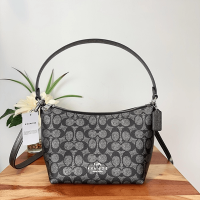 NWT Coach Zip Top Shoulder Bag In Signature Canvas | eBay