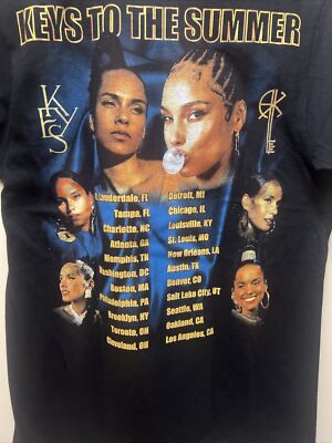 Alicia Keys “Keys To The Summer” Tour T-shirt Black Small NWOT 17