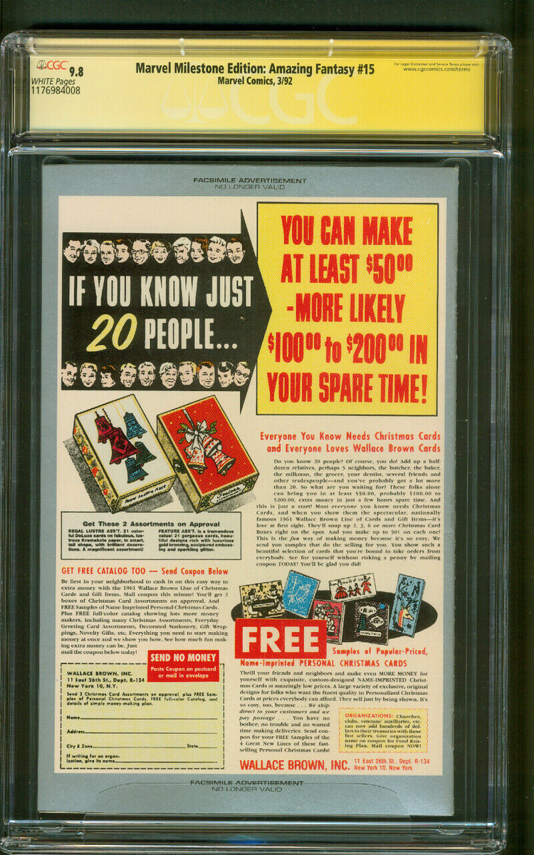 Amazing Fantasy 15 CGC SS 9.8 Stan Lee Auto Milestone Ed 1st