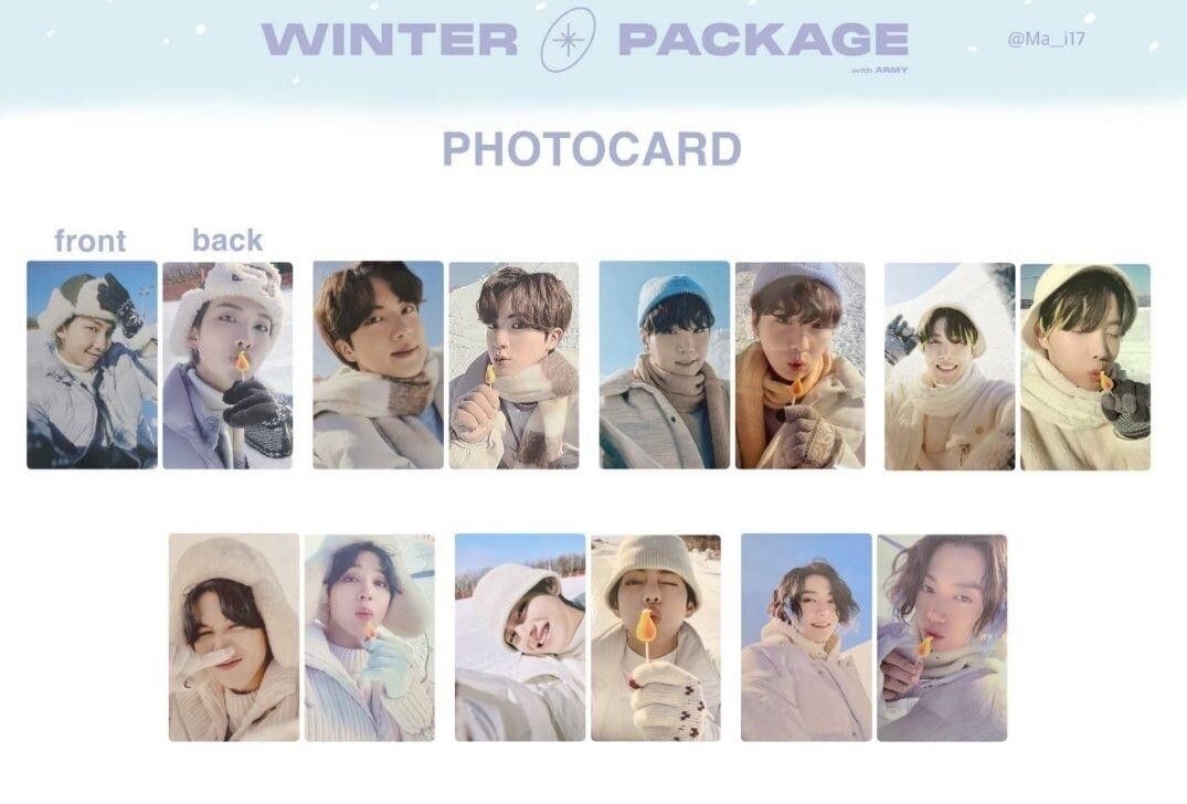 BTS WINTER PACKAGE 2021 OFFICIAL PHOTOCARD - CARD - DOUBLE SIDE | eBay