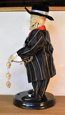 Gemmy Gangster Zoot Suit Dancing Skeleton Singing Halloween READ