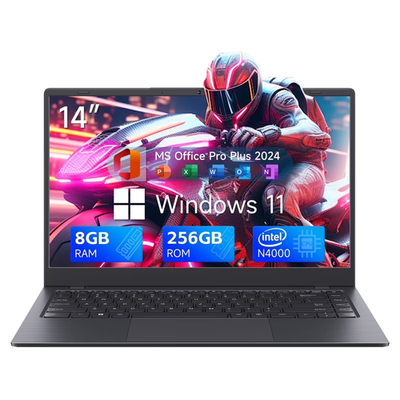 RNRUO 14 inch Windows 11 Laptops New Intel Celeron N4020 Up to 2.6