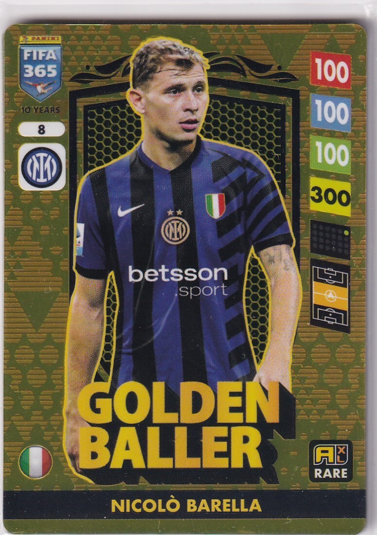 Panini Adrenalyn XL FIFA 365 2025 No. 8 Nicolo Barella Golden