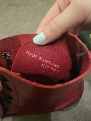 Dr Martens 7 Eye Vintage 1990s MIE Almond Toe Crimson | eBay