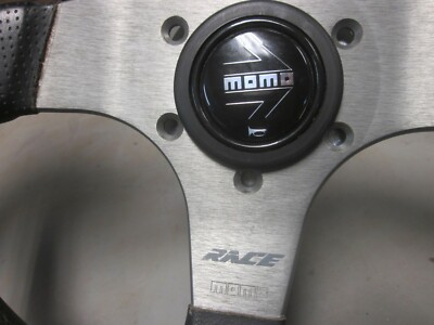 Momo JDM Leather Race Racing Steering Wheel w/ Horn Button D32 KBA