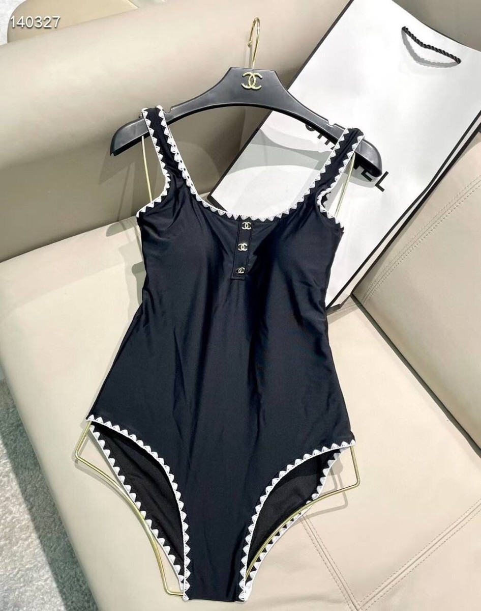 CHANEL One-Piece Black Swimsuit Size M | eBay