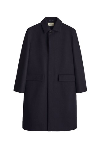 VTG US Air Force USAF Military Blue 100% Wool Trench Coat OVERCOAT