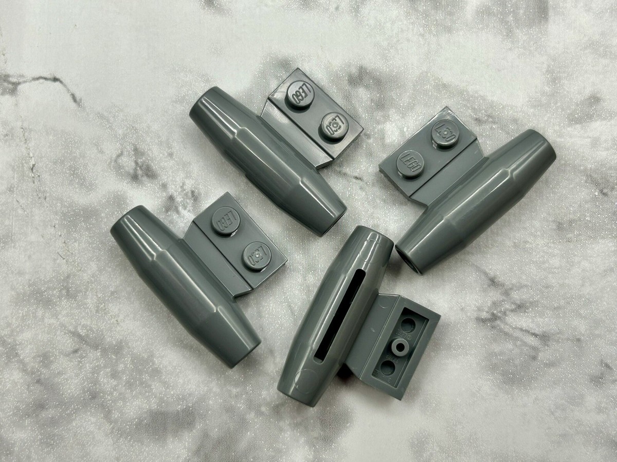 Lego Parts (4) Dark Bluish Gray Engine Smooth Small, 1 x 2 Side