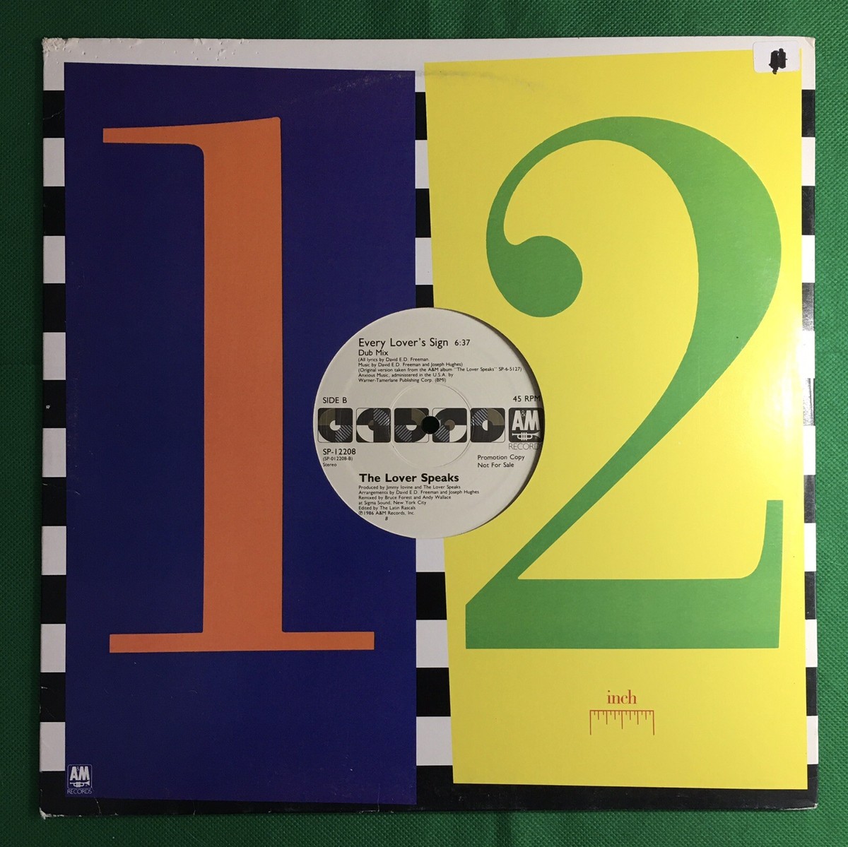 The Lover Speaks Every Lover's Sign 12” Vinyl Promo Single 1986