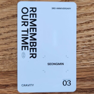 Seongmin Official Photocard Cravity 3nd Anniversary Tin Case