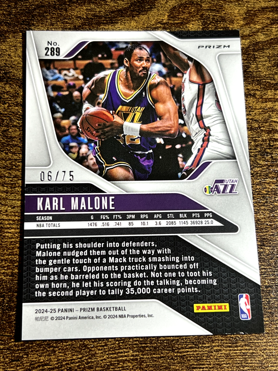 KARL MALONE 2024-25 Panini Prizm NBA Red Power Refractor /75 #289