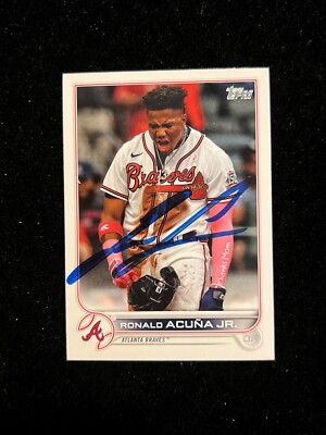 RONALD ACUNA JR. Signed Autograph Topps 2022 Series 1 One Baseball