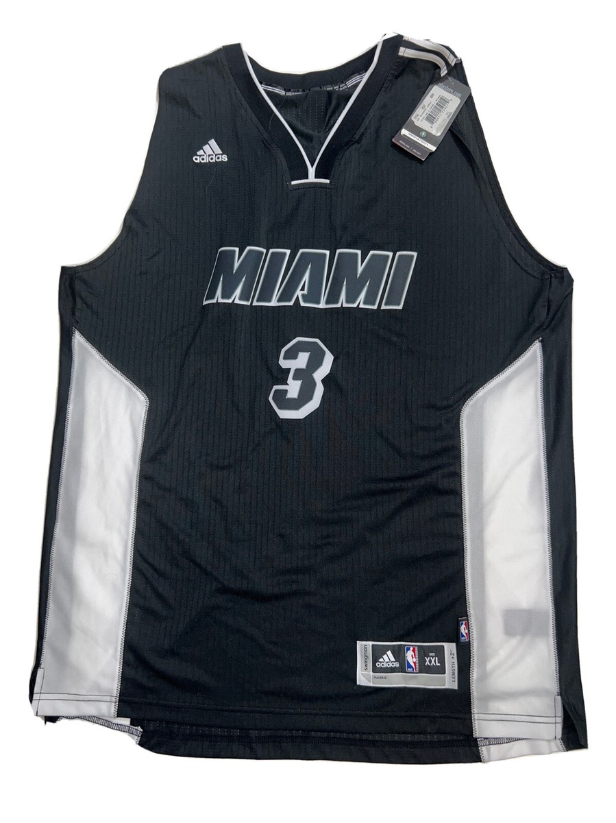 New Rare Dwayne Wade Miami Heat Mens Black 2XL Adidas Black
