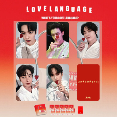 5pcs/set TXT LOVE LANGUAGE Self Made Photo Cards . Photocards