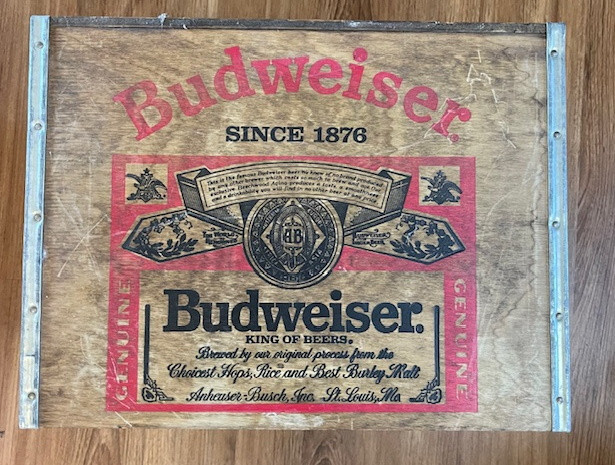 Rare Anheuser-Busch Budweiser Beer Wood Box Crate Case W/Wooden