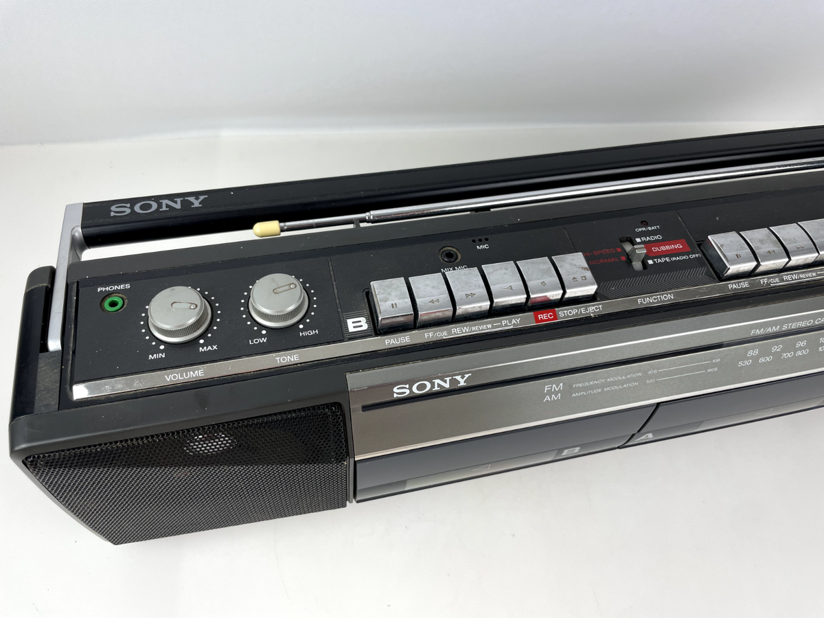 Sony CFS-W301 FM/AM Stereo Dual 2-Cassette Radio Boombox/ Tested