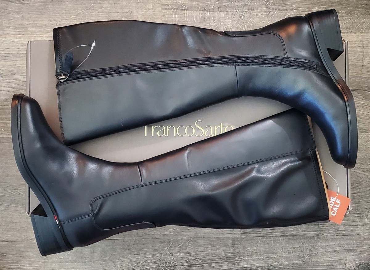 Franco Sarto L-Giselle Black LE Boot Women's Size 6 Wide Calf New