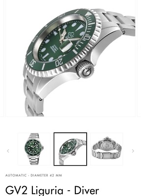 GV2 by Gevril Men's 42246.1 Liguria Swiss Automatic Diver Ceramic