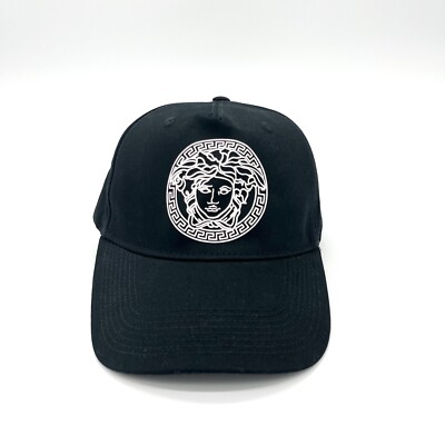 VERSACE Medusa Cotton Cap Adjustable Black, White Size 59 cm NEW