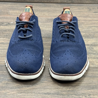 Cole Haan Zerogrand Dress Shoes Mens 10.5 Blue Stitchlite Wingtip
