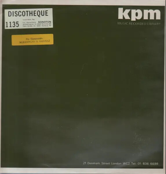 LP KPM Music Recorded Library Discotheque KPM 1000 SERIES, LIBRARY
