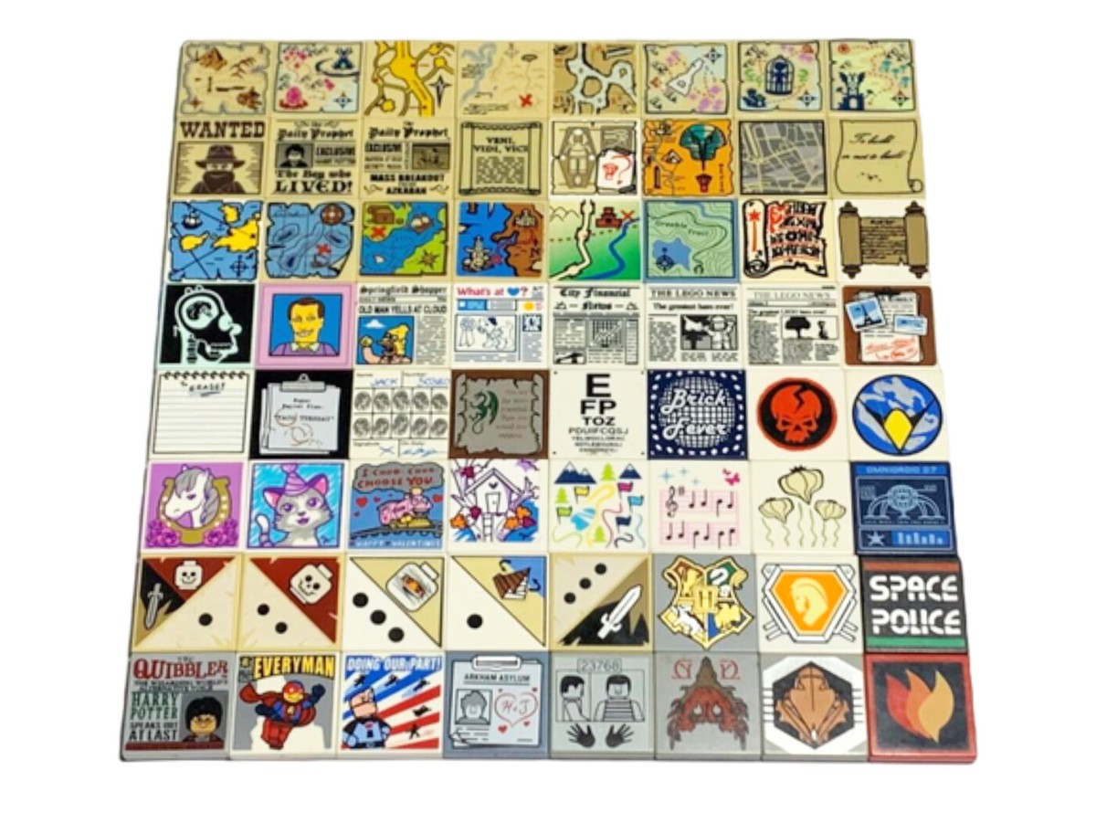 LEGO 3068 2X2 Printed Tile - Select Colour / Qantity - FREE P&P