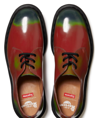 Supreme Dr. Martens 1461 3 Eye Shoe Wear Away Pack Red Leather Rub