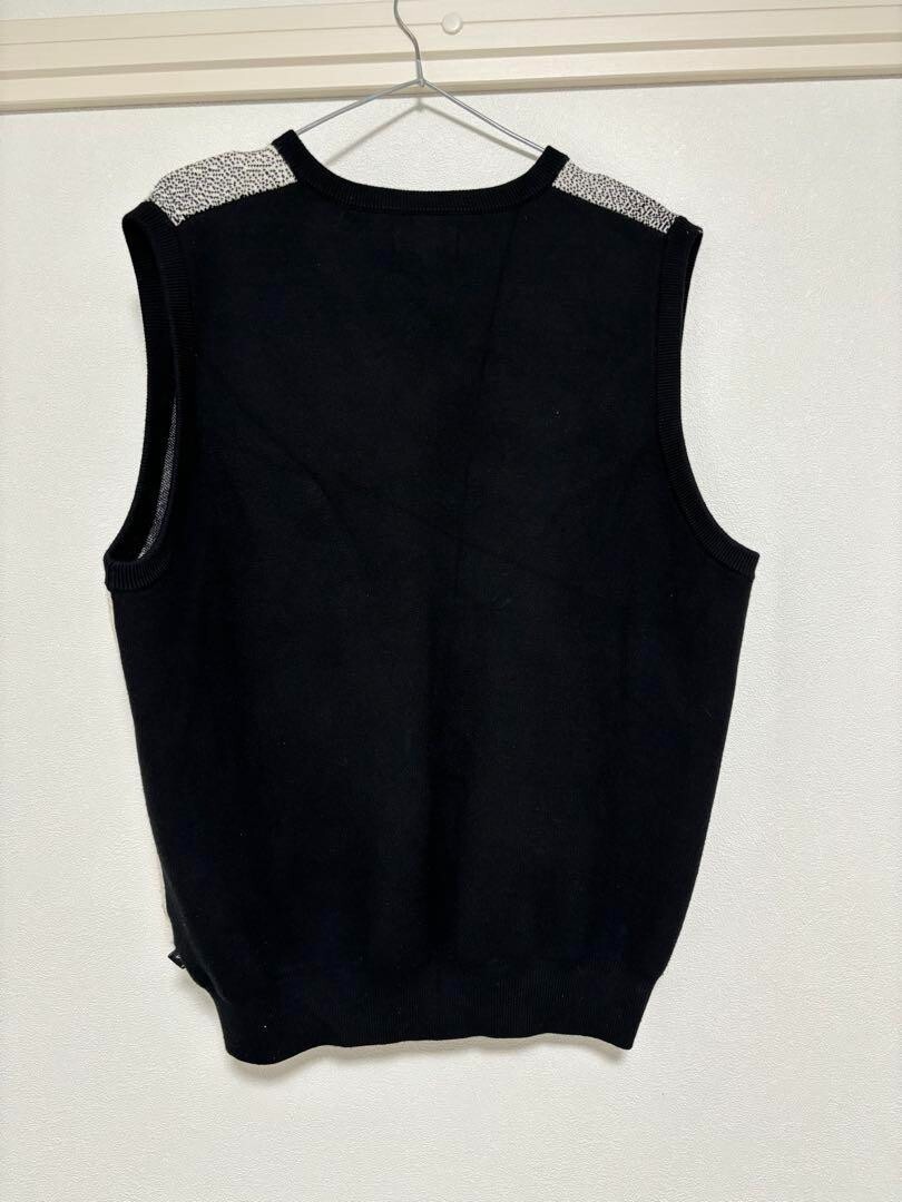 STUSSY Photo Jacquard Knit Vest logo size L color Black White