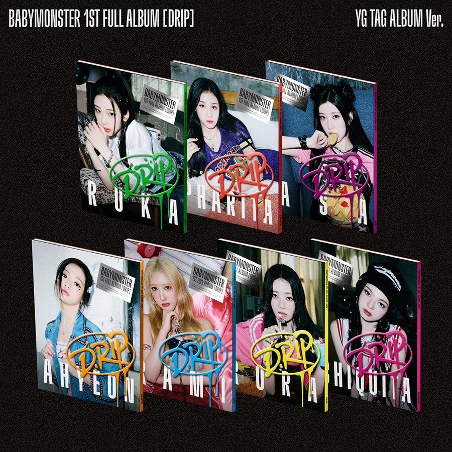 BABYMONSTER DRIP Album YG TAG 7 Ver SET/7 QR Card+7 Photo Book+28