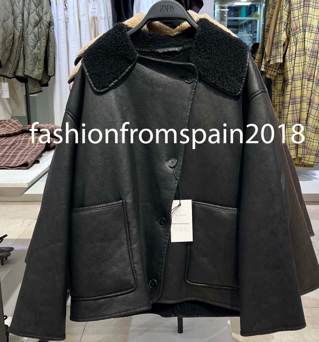 ZARA NEW WOMAN ZW COLLECTION DOUBLE-FACED JACKET BLACK XXS-XL 3548
