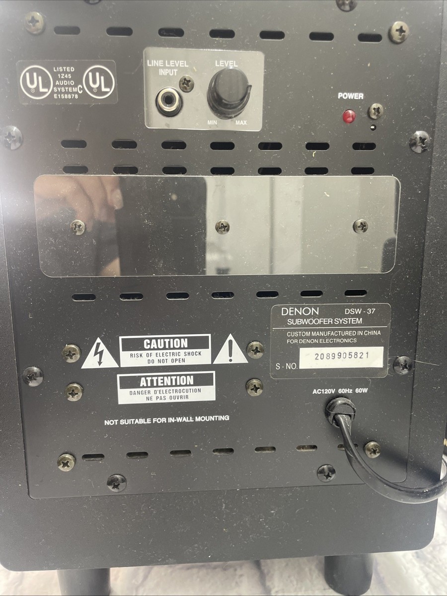 Denon DSW-37 Powered Subwoofer w/ Active Crossover 60W for sale