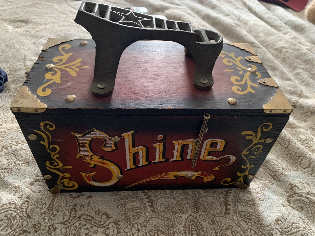 Vintage wooden shoe shine box | eBay