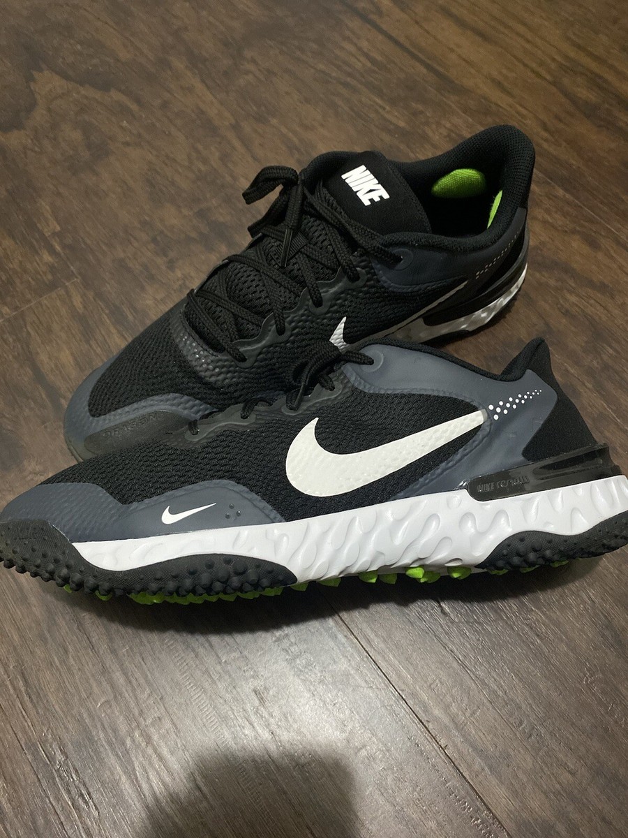 CLEAN size 14 Nike Alpha Huarache Elite 3 Turf Baseball Black Grey