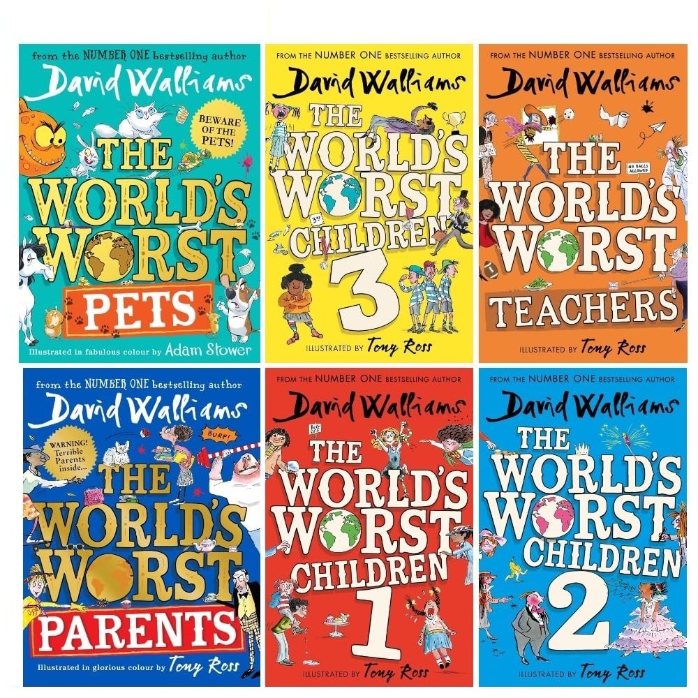 David Walliams World's Worst Collection 6 Books Pets, Children
